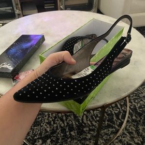 Black Slingback Flats- studded- Sam Edelman